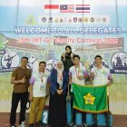 Tim USK meraih medali juara umum IMT GT Varsity carnival di Universitas Negeri Padang Rabu (26/8/2026)